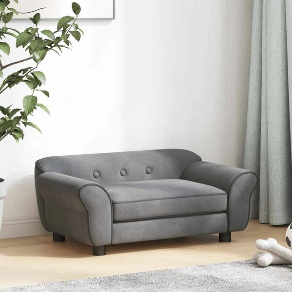 Sofa za pse tamnosiva 72 x 45 x 30 cm plišana - Tamno siva Tamno siva