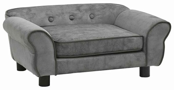 Sofa za pse tamnosiva 72 x 45 x 30 cm plišana - Tamno siva Tamno siva