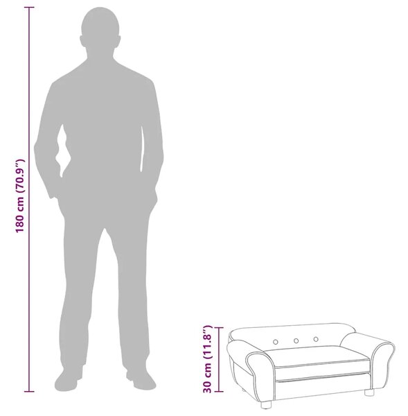 Sofa za pse plava 72 x 45 x 30 cm plišana - Plava Plava