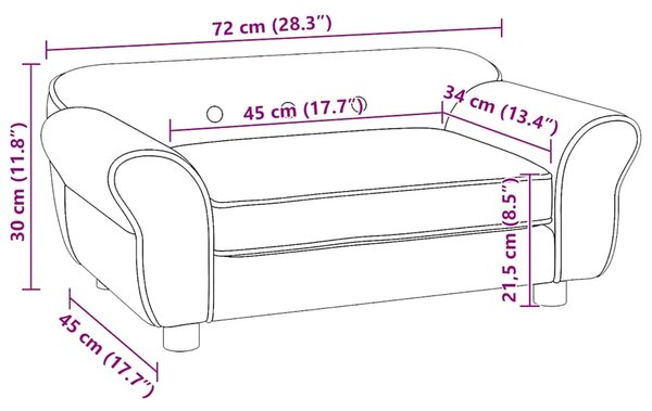 Sofa za pse plava 72 x 45 x 30 cm plišana - Plava Plava