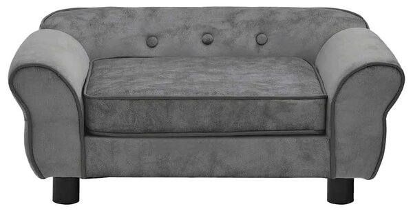 Sofa za pse tamnosiva 72 x 45 x 30 cm plišana - Tamno siva Tamno siva