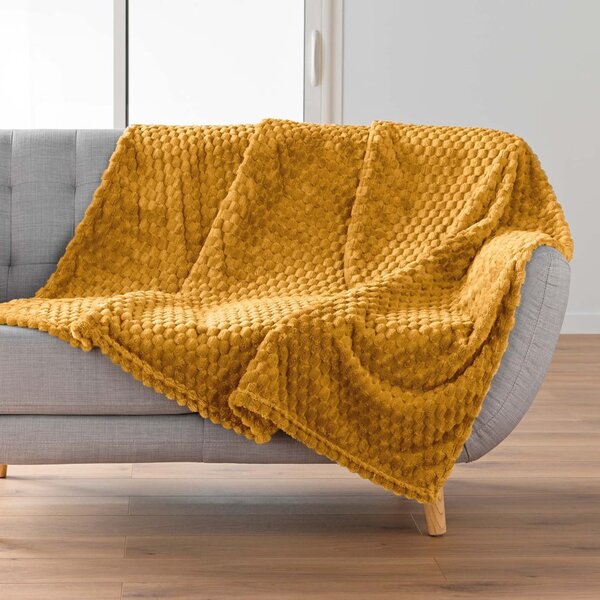 Oker žuta deka od mikroflanela 125x150 cm Mini Frosty – douceur d'intérieur