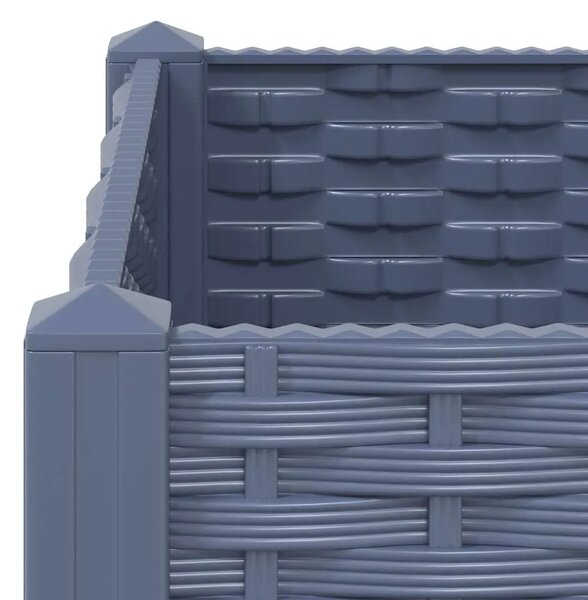 Povišena gredica 80x80x38 cm od polipropilena - Plavo-siva 80 x 80 x (23-38) cm 1 Plavo-siva