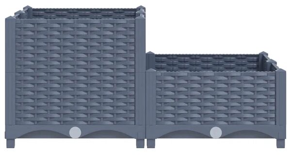 Povišena gredica 80x80x38 cm od polipropilena - Plavo-siva 80 x 80 x (23-38) cm 1 Plavo-siva
