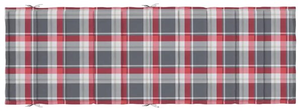Jastuk za ležaljku crveni karirani 186x58x4 cm tkanina Oxford - Crveni karirani uzorak 1 Crveni karirani uzorak