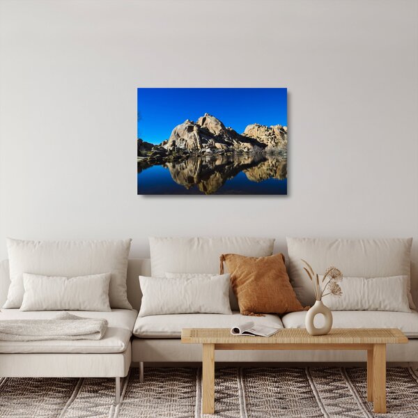 Staklena slika odsjaj stijena (70x50 cm)