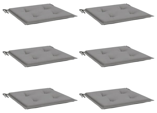 Jastuci za vrtne stolice 6 kom sivi 40x40x3 cm od tkanine - Siva 40 x 40 x 3 cm 6 Siva