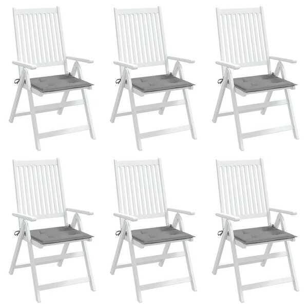 Jastuci za vrtne stolice 6 kom sivi 40x40x3 cm od tkanine - Siva 40 x 40 x 3 cm 6 Siva