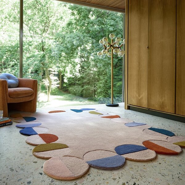 Bež ručno rađen vunen tepih 160x230 cm Mia Scallop Frame – Flair Rugs