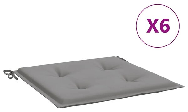 Jastuci za vrtne stolice 6 kom sivi 40x40x3 cm od tkanine - Siva 40 x 40 x 3 cm 6 Siva
