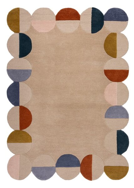 Bež ručno rađen vunen tepih 160x230 cm Mia Scallop Frame – Flair Rugs