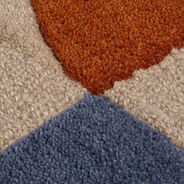 Bež ručno rađen vunen tepih 160x230 cm Mia Scallop Frame – Flair Rugs