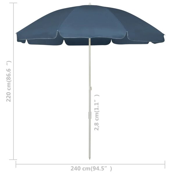 Suncobran za plažu plavi 240 cm - Plava 240 cm 1 Plava