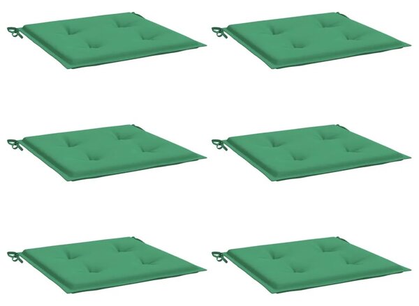 Jastuci za vrtne stolice 6 kom zeleni 50x50x3 cm tkanina Oxford - Zelena 50 x 50 x 3 cm 6 Zelena