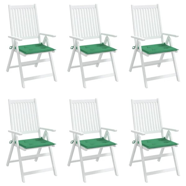 Jastuci za vrtne stolice 6 kom zeleni 50x50x3 cm tkanina Oxford - Zelena 50 x 50 x 3 cm 6 Zelena