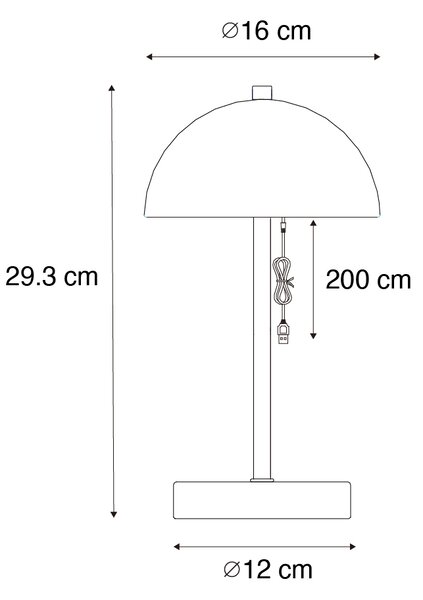 Set od 2 vanjske stolne svjetiljke bijele punjive uklj. LED s 3-stupanjskim prigušivanjem - Keira