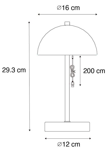 Set od 2 vanjske stolne svjetiljke tamna bronca punjive uklj. LED 3-stupanjski prigušive - Keira