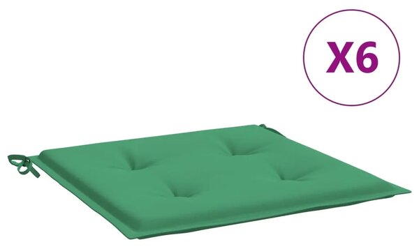 Jastuci za vrtne stolice 6 kom zeleni 50x50x3 cm tkanina Oxford - Zelena 50 x 50 x 3 cm 6 Zelena