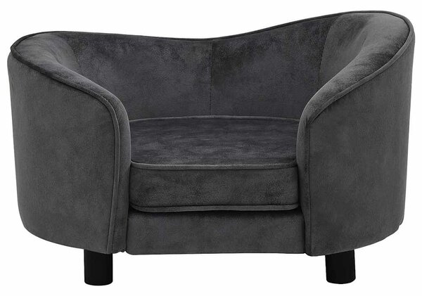 Sofa za pse tamnosiva 69 x 49 x 40 cm plišana - Tamno siva Tamno siva