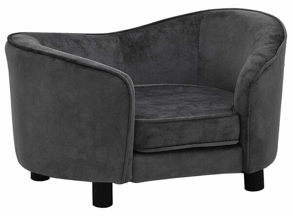 Sofa za pse tamnosiva 69 x 49 x 40 cm plišana - Tamno siva Tamno siva