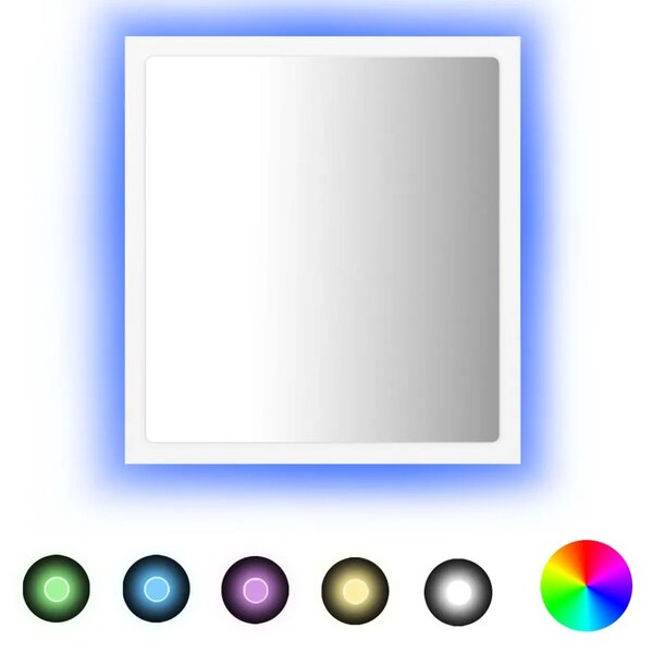 LED kupaonsko ogledalo bijelo 40 x 8 5 x 37 cm akrilno - Bijela 1 Bijela