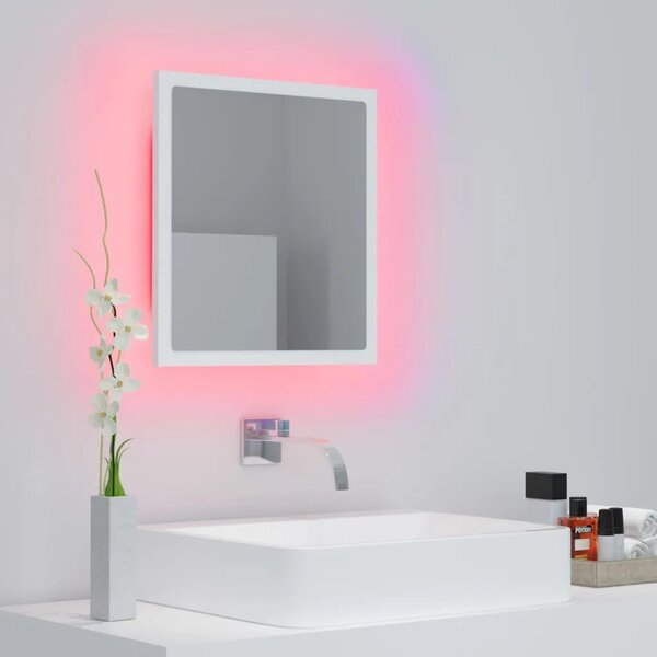 LED kupaonsko ogledalo bijelo 40 x 8 5 x 37 cm akrilno - Bijela 1 Bijela