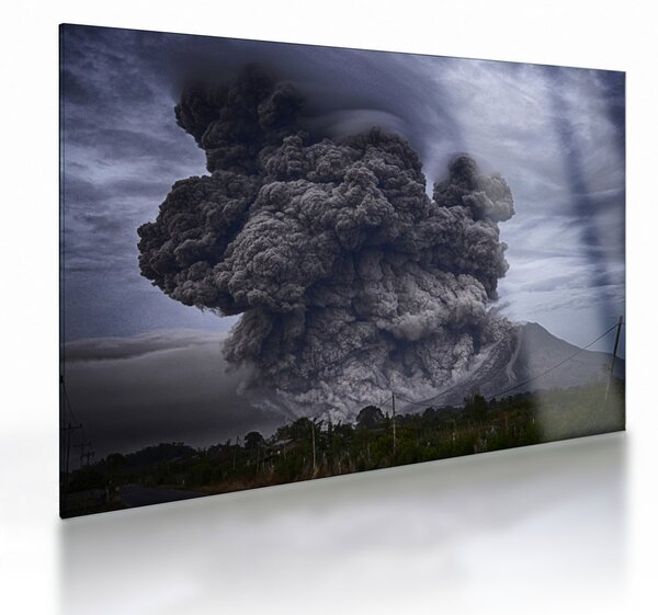Staklena slika - Erupcija vulkana (70x50 cm)
