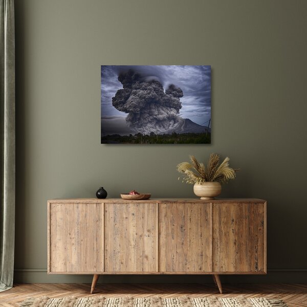 Staklena slika - Erupcija vulkana (70x50 cm)