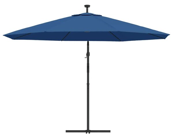 Konzolni vrtni suncobran s LED svjetlima 350 cm azurnoplavi - azurnoplava 350 cm 1