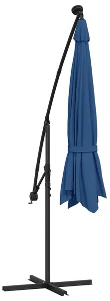 Konzolni vrtni suncobran s LED svjetlima 350 cm azurnoplavi - azurnoplava 350 cm 1