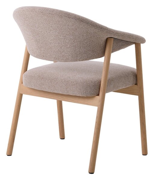 Bež blagovaonske stolice u setu s naslonima za ruke 2 kom od punog hrasta Elk – Unique Furniture