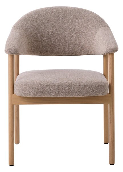 Bež blagovaonske stolice u setu s naslonima za ruke 2 kom od punog hrasta Elk – Unique Furniture