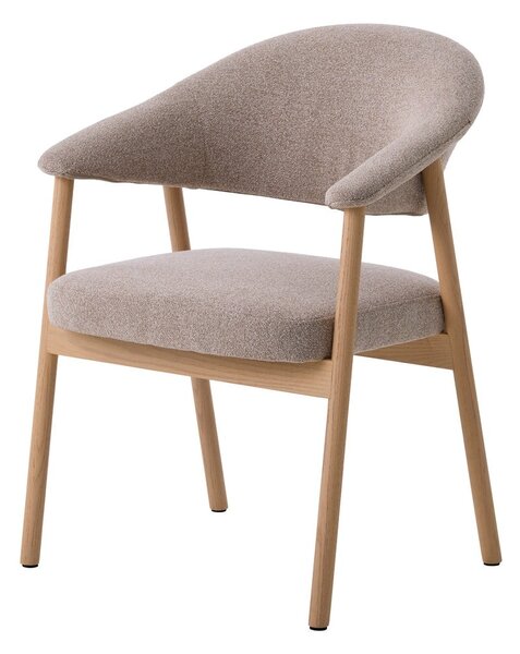 Bež blagovaonske stolice u setu s naslonima za ruke 2 kom od punog hrasta Elk – Unique Furniture