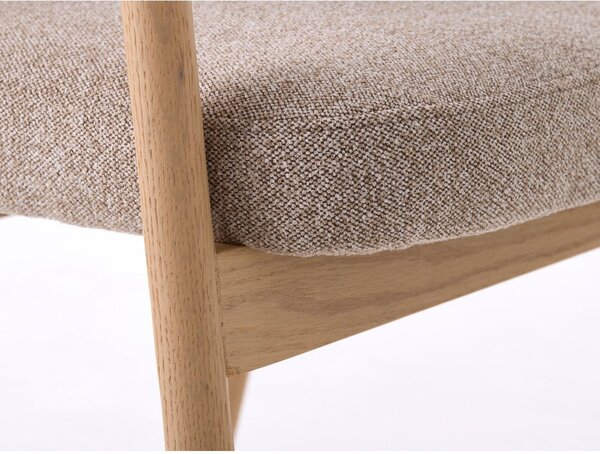 Bež blagovaonske stolice u setu s naslonima za ruke 2 kom od punog hrasta Elk – Unique Furniture