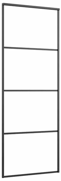 Klizna vrata od aluminija i stakla ESG 76 x 205 cm crna - Crna 76 x 205 cm 1 Transparentan