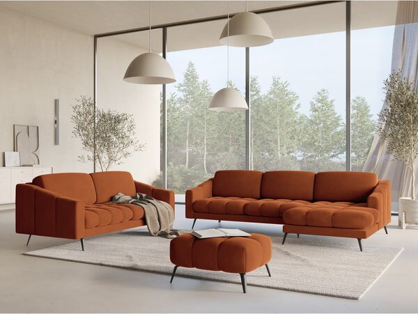 Narančasta baršunasti sofa 238 cm Nalu – Makamii