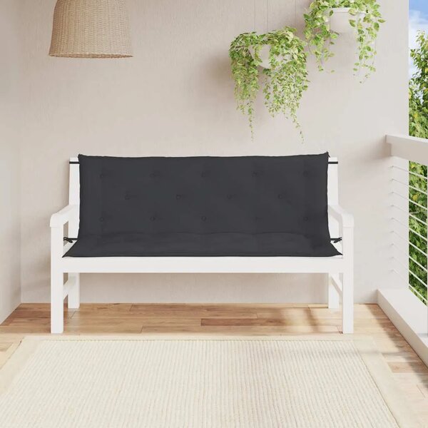 Jastuk za vrtnu klupu crni 150 x (50+50) x 7 cm tkanina Oxford - Crna 150 cm 2 Crna