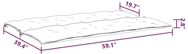 Jastuk za vrtnu klupu crni 150 x (50+50) x 7 cm tkanina Oxford - Crna 150 cm 2 Crna