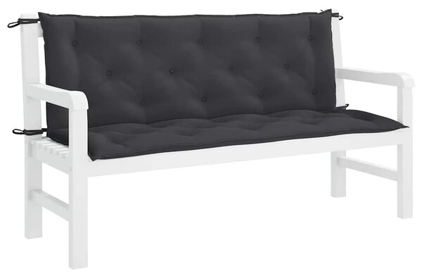 Jastuk za vrtnu klupu crni 150 x (50+50) x 7 cm tkanina Oxford - Crna 150 cm 2 Crna
