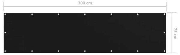 Balkonski zastor crni 75 x 300 cm od tkanine Oxford - Crna 75 x 300 cm 1 Crna