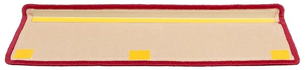 Ljepljivi tepisi za stepenice 15 kom 65x21x4 cm crveni - Crvena 15 Pravokutno Crvena