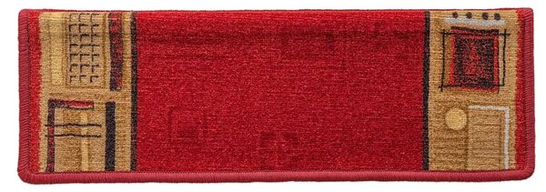 Ljepljivi tepisi za stepenice 15 kom 65x21x4 cm crveni - Crvena 15 Pravokutno Crvena