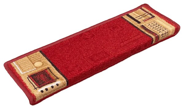 Ljepljivi tepisi za stepenice 15 kom 65x21x4 cm crveni - Crvena 15 Pravokutno Crvena