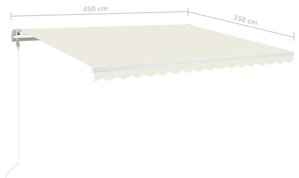 Automatska tenda sa senzorom za vjetar LED 450 x 350 cm krem - Krema 450 x 350 cm 1 s bijelim okvirom