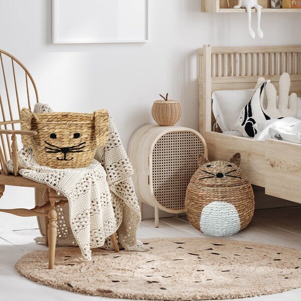 Dječja kutija za pohranu od vodenog zumbula u prirodnoj boji ø 40x43 cm Cat – Compactor