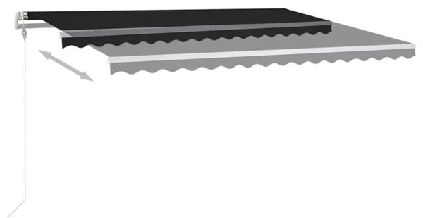 Automatska tenda sa senzorom za vjetar LED 450x350 cm antracit - Antracit 450 x 350 cm 1 s bijelim okvirom