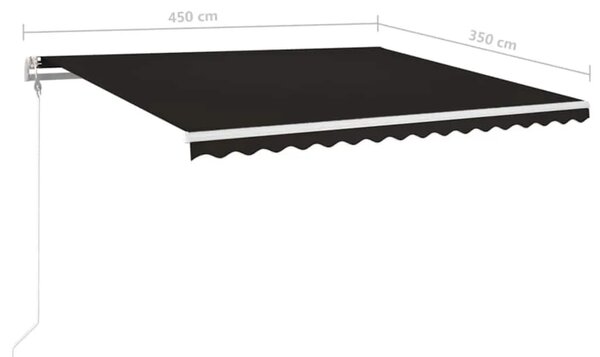 Automatska tenda sa senzorom za vjetar LED 450x350 cm antracit - Antracit 450 x 350 cm 1 s bijelim okvirom