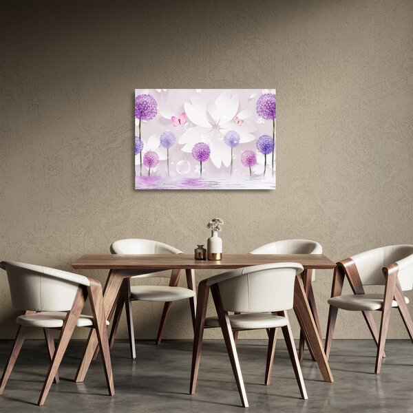 Staklena slika - Na rijeci cvijeća (70x50 cm)