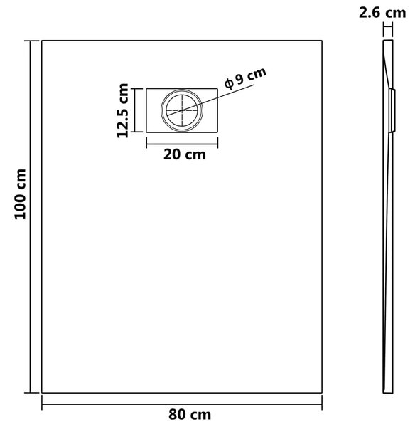 Kada za tuš SMC smeđa 100 x 80 cm - Smeđa 100 x 80 cm Smeđa 100 x 80 cm