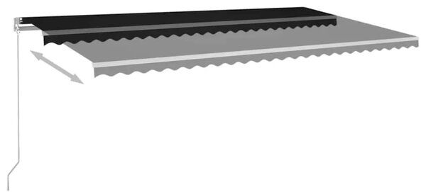 Tenda na ručno uvlačenje s LED svjetlima 600 x 300 cm antracit - Antracit 600 x 300 cm 1 s bijelim okvirom
